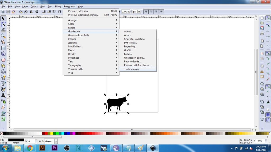 inkscape extensions gcode tools